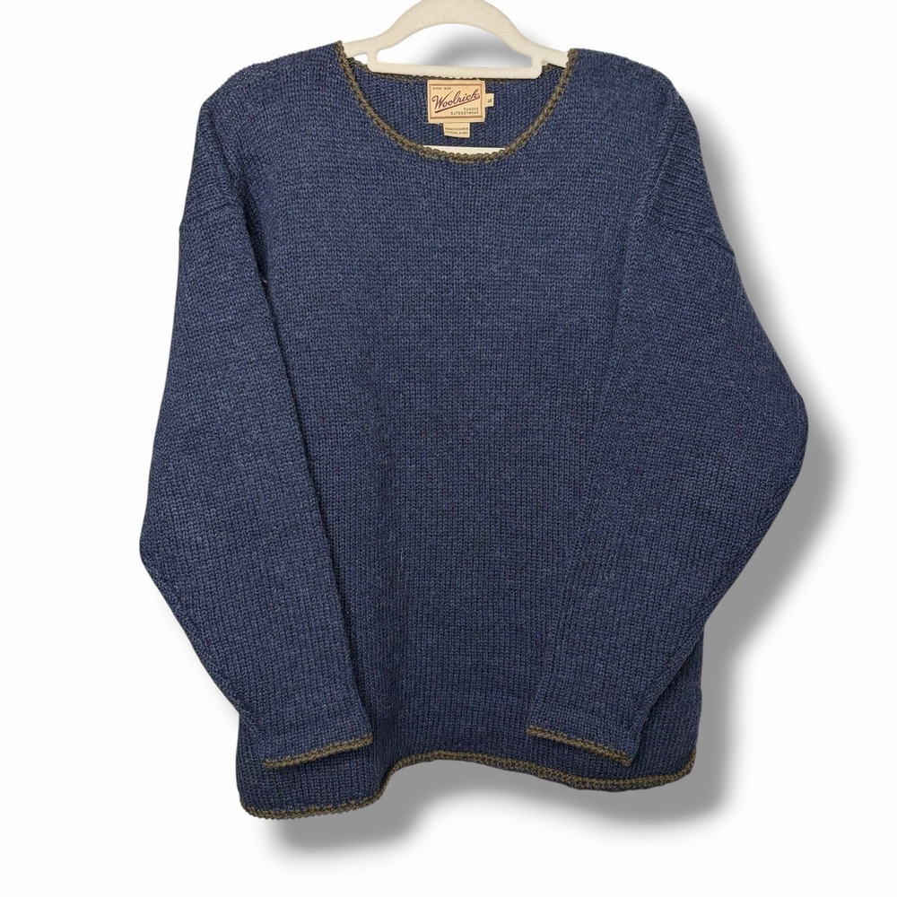 Vintage Woolrich Wool Handframed Navy Crewneck  womens xl sweater